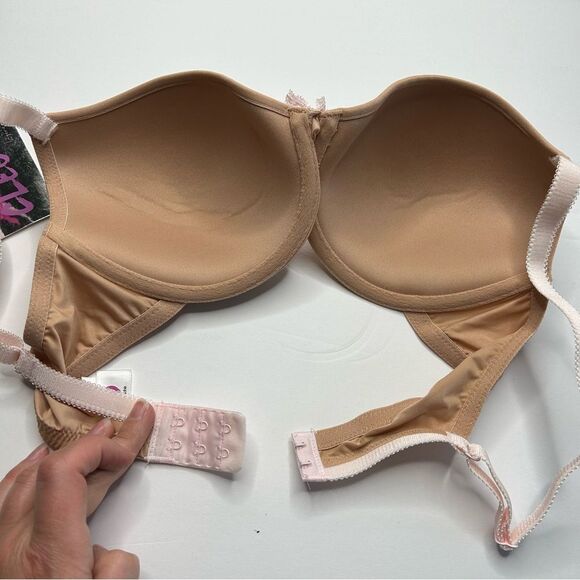 New Panache Jude Tan Molded Cup Bra 34D Lace Trim - Picture 5 of 7